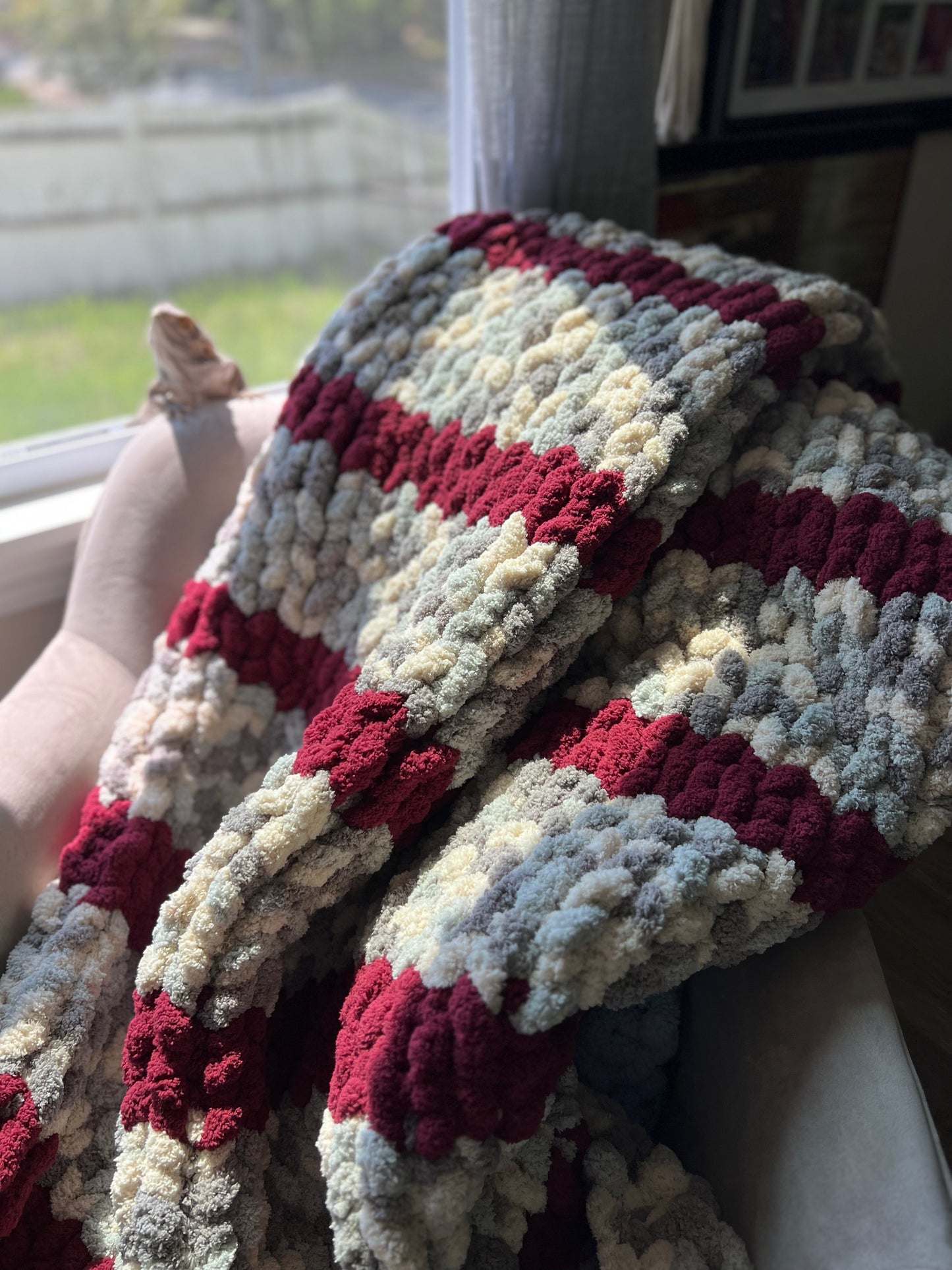 Hand-knit Chunky Blanket