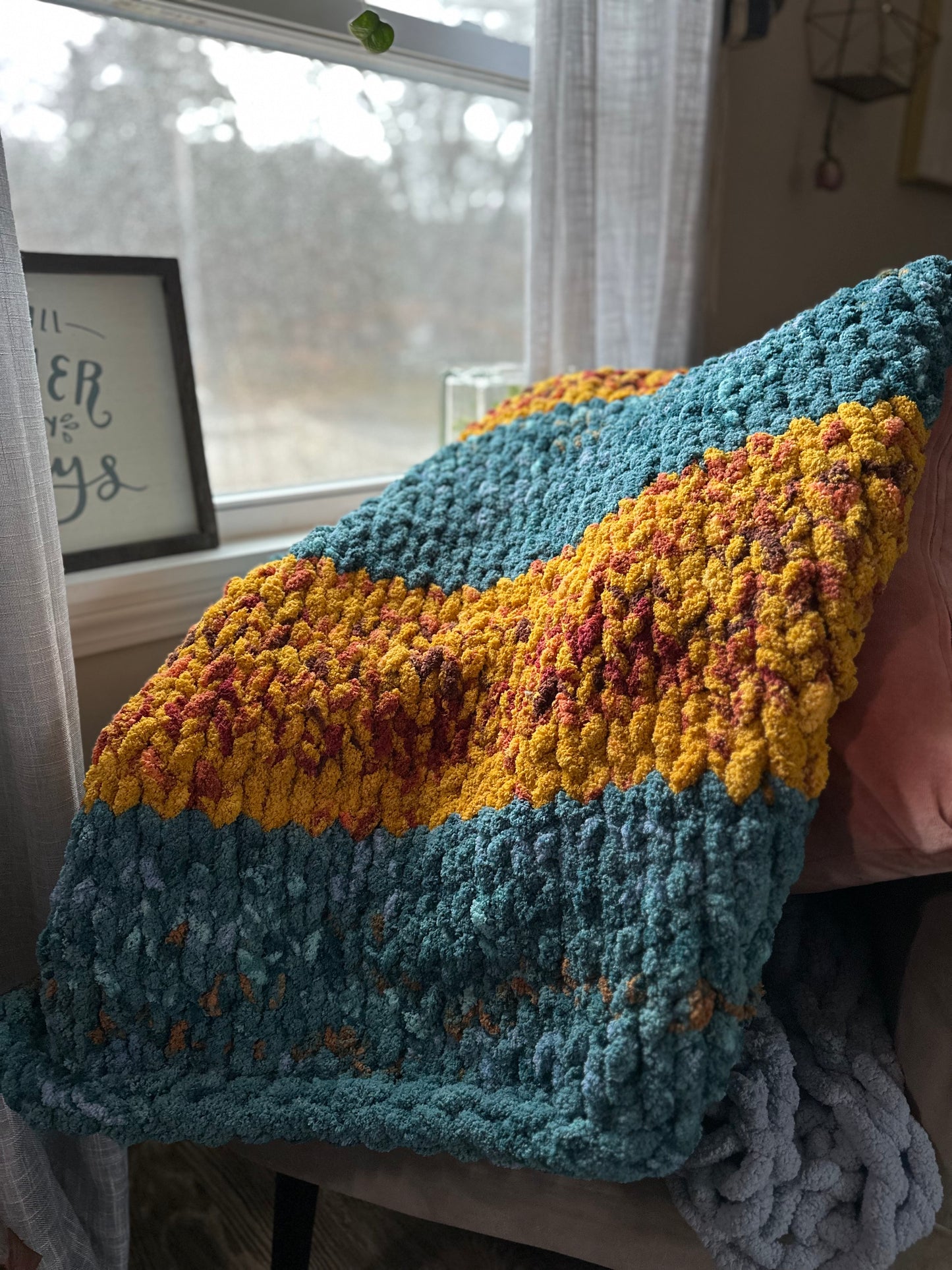Hand-knit Chunky Blanket