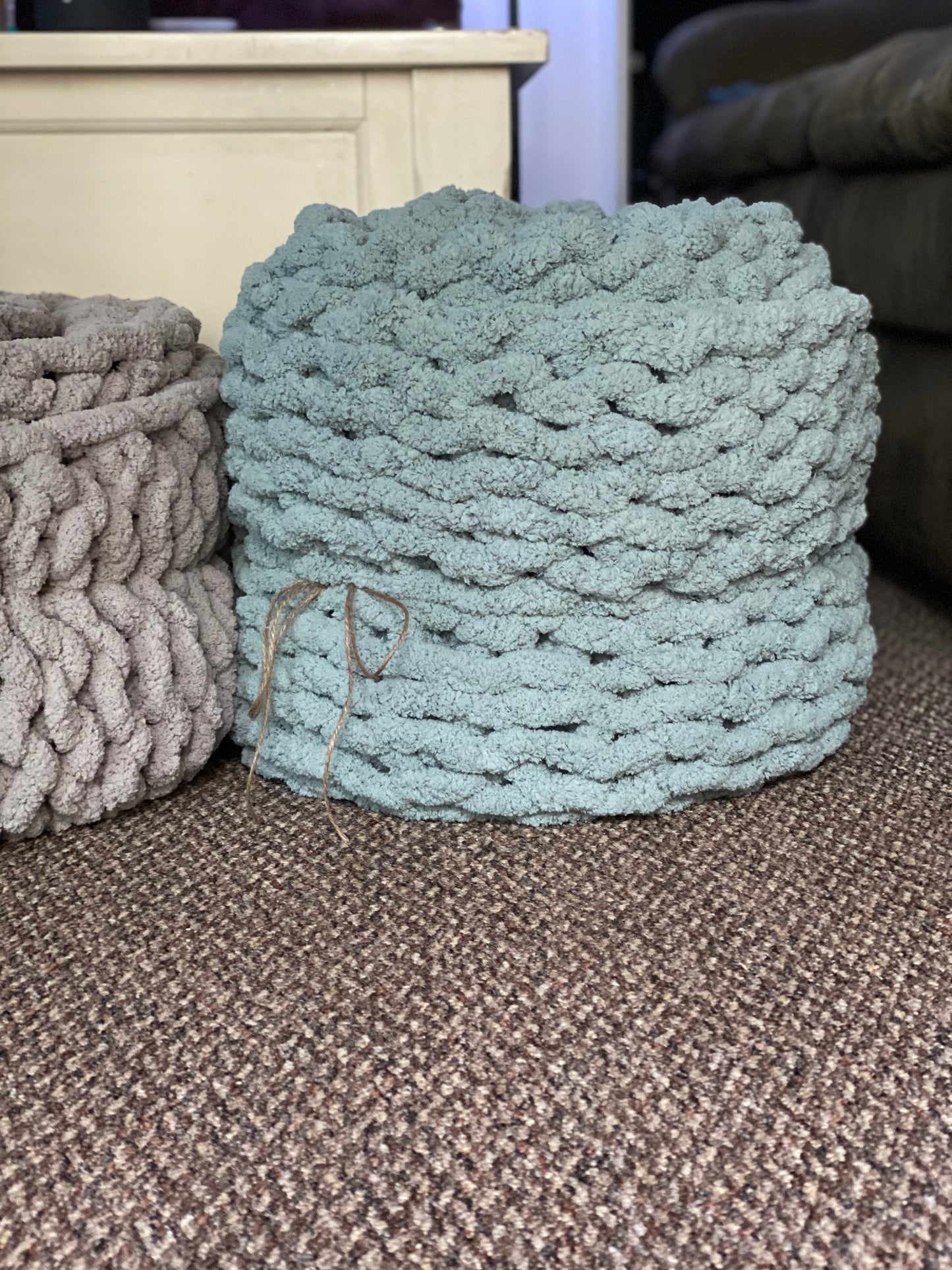 Hand-knit Chunky Blanket